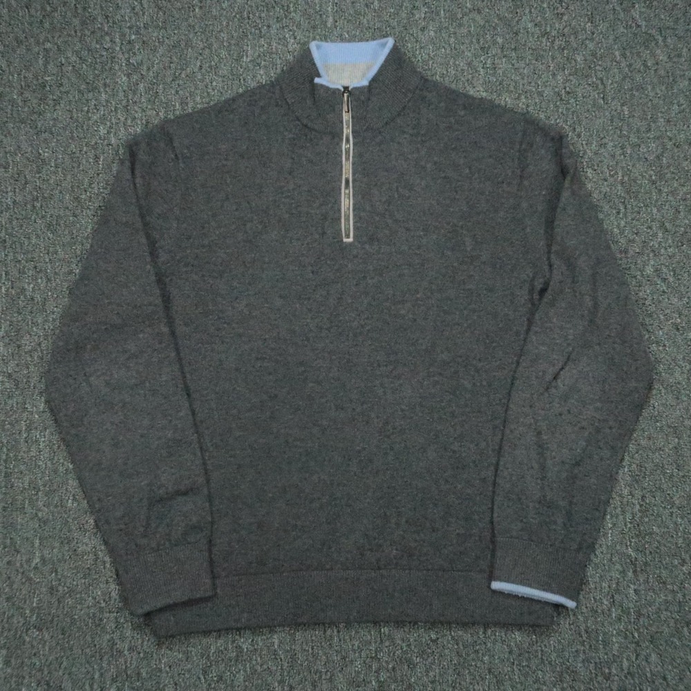Greyson Sweater Mens Medium Gray Saratoga Quarter Zip Pullover Jumper